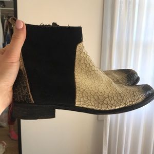 Faux Snakeskin booties: Free People
